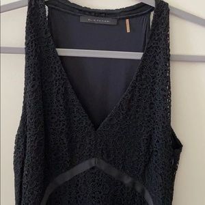 Elie Tahari Black Overlay Dress Below knee 10